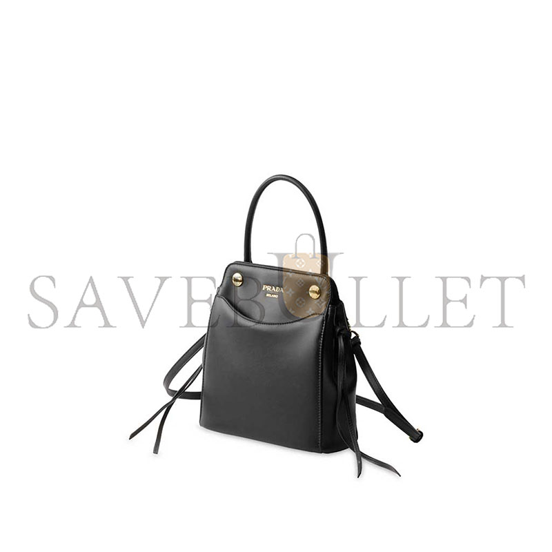 PRADA CARRY MINI LEATHER HANDBAG 1BA496 (21*19*7cm)